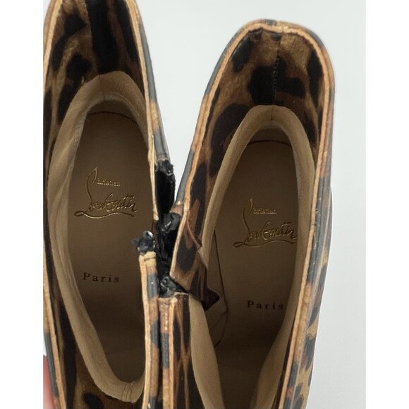 Christian Louboutin Bianca Leopard Print Platform Booties 120 Size EU 37 US 7 - Picture 10 of 11